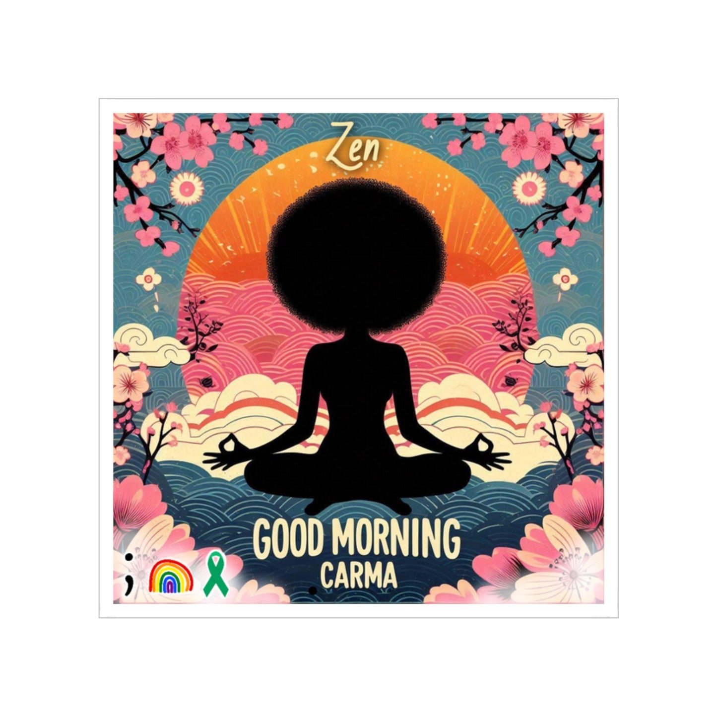 Transparent Outdoor Stickers, Zen