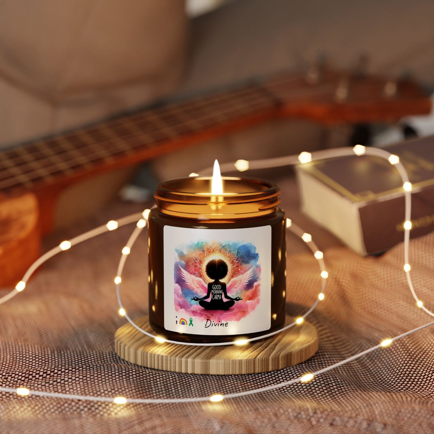 Scented Soy Candle (Multi-Size, Amber Jar) Divine