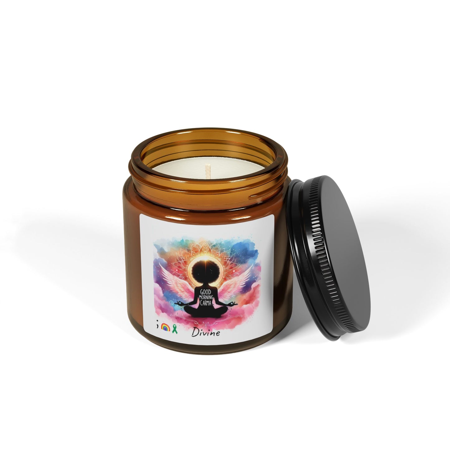 Scented Soy Candle (Multi-Size, Amber Jar) Divine