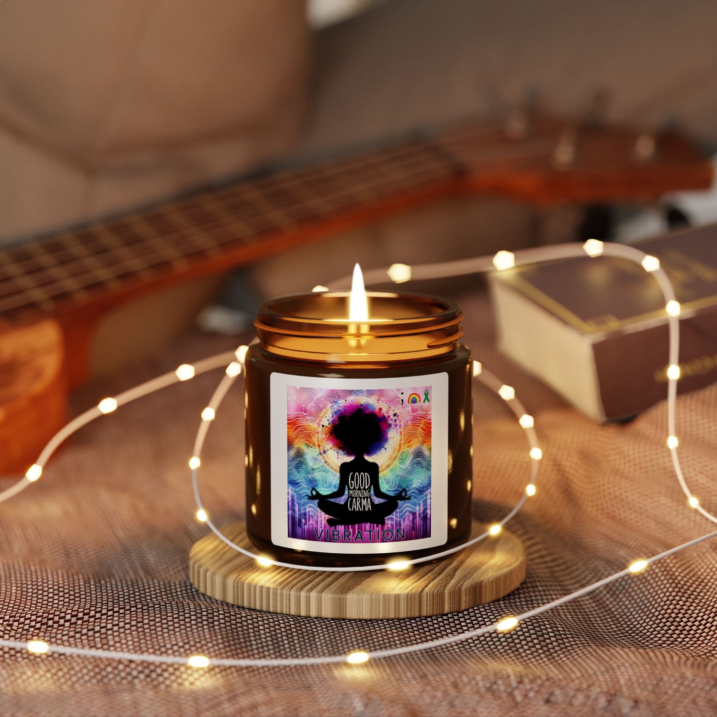 Scented Soy Candle (Multi-Size, Amber Jar) Vibration