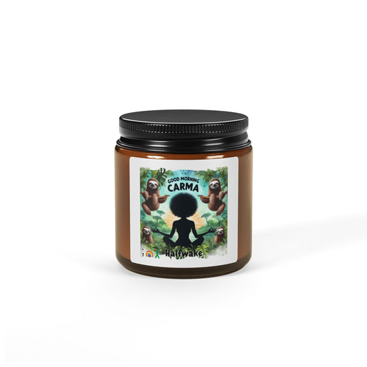 Scented Soy Candle (Multi-Size, Amber Jar) Half Wake