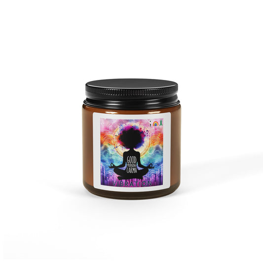 Scented Soy Candle (Multi-Size, Amber Jar) Vibration