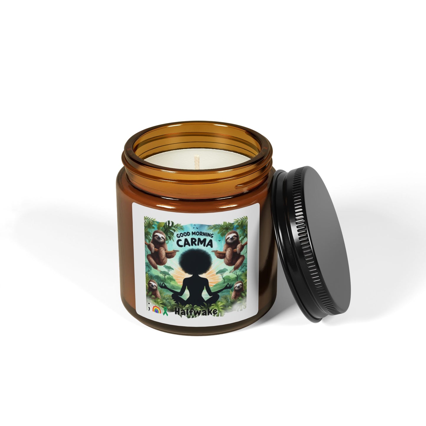 Scented Soy Candle (Multi-Size, Amber Jar) Half Wake